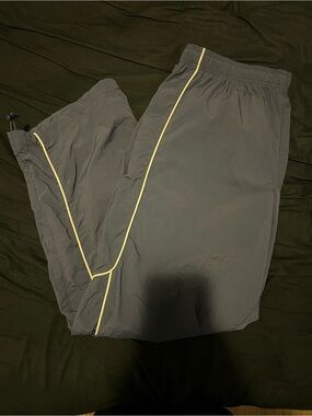Women's Gray Track Pants with white Piping